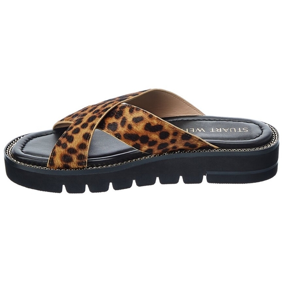 STUART WEITZMAN ROZA LIFT CHAIN HAIRCALF SANDAL - Picture 2 of 3